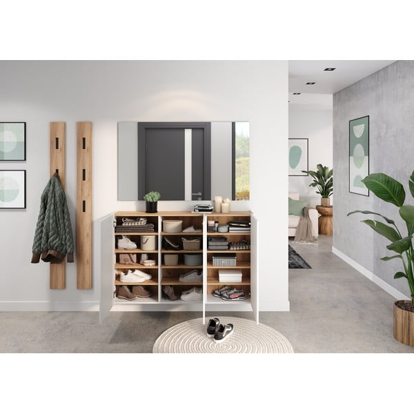 Biela závesná skrinka v dekore duba 138x87x25 cm Libbiano – Germania-image-1