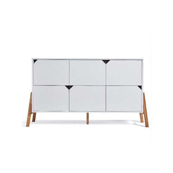 Biela komoda so 6 zásuvkami BELLAMY Lotta-image-1