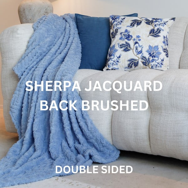 Modrá deka z mikroplyšu 150x200 cm Rena – Tiseco Home Studio-image-3