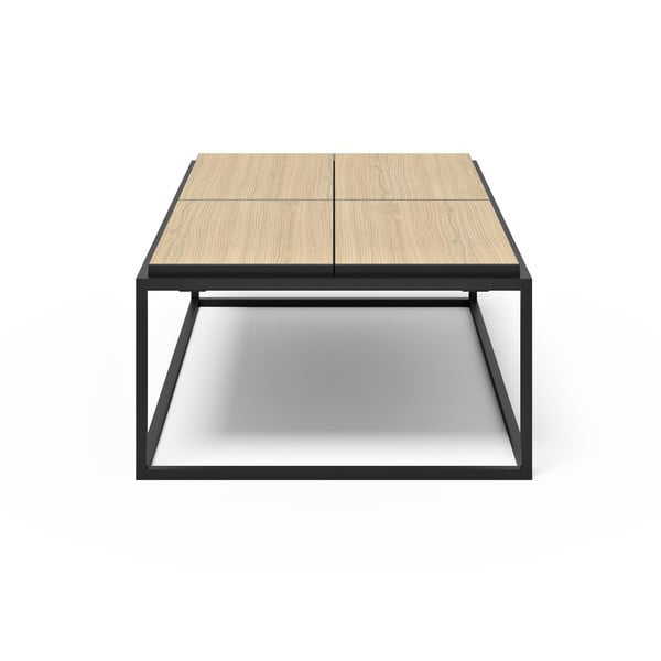 Konferenčný stolík s doskou v dekore duba v čierno-prírodnej farbe 75x120 cm Douro – TemaHome-image-3
