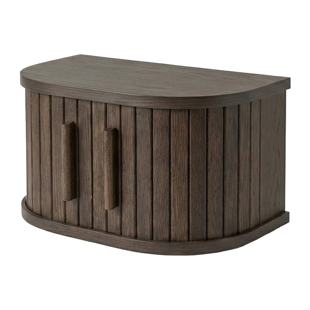 E-shop Závesný/s poličkami nočný stolík v dekore duba v tmavo prírodnej farbe Meta – Unique Furniture