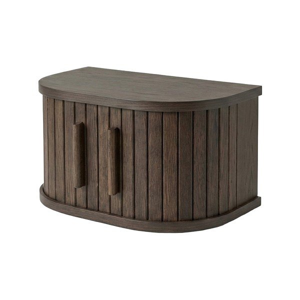 Závesný/s poličkami nočný stolík v dekore duba v tmavo prírodnej farbe Meta – Unique Furniture
