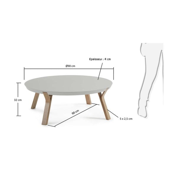 Svetlosivý konferenčný stolík Kave Home Solid, Ø 90 cm-image-2