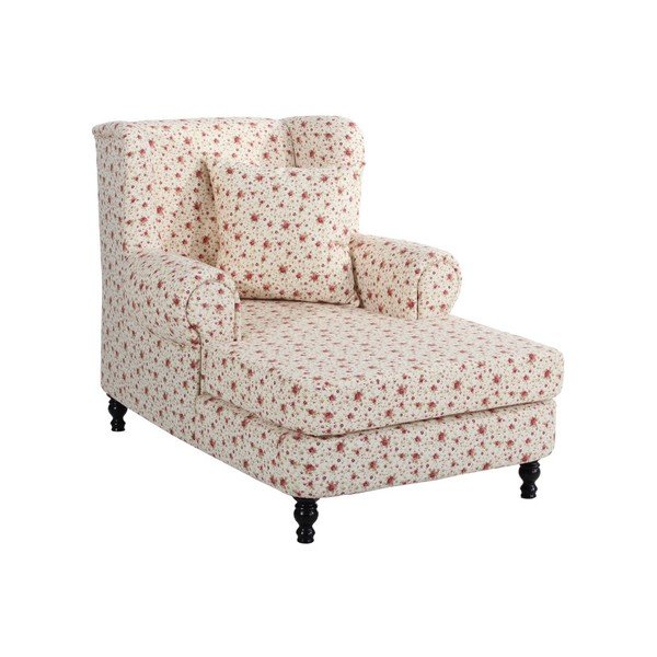 Béžové kvetinové kreslo ušiak Max Winzer Mareille Flowery Beige