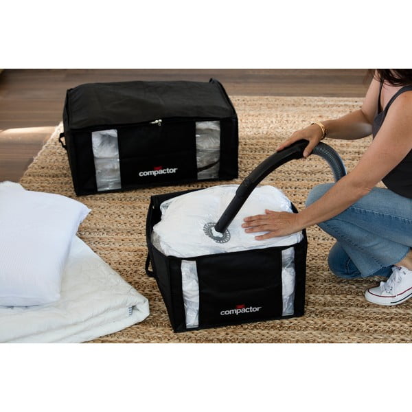 Čierny úložný box na oblečenie Compactor XXL Black Edition 3D Medium, 125 l-image-1