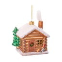 Sklenená ručne vyrobená vianočná ozdoba 10 cm Christmas Cabin – Sass & Belle