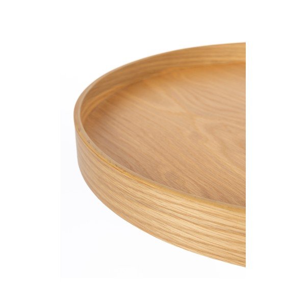 Okrúhly odkladací stolík s doskou v dubovom dekore ø 40 cm Yuri S – White Label-image-3