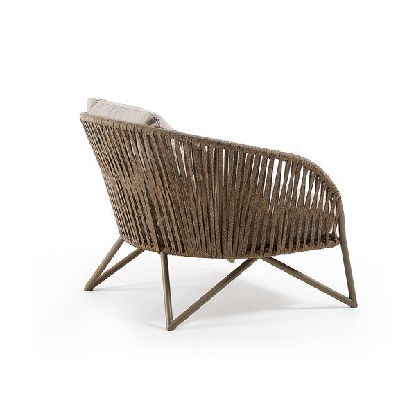 Svetlosivé/hnedé kovové záhradné kreslo Branzie – Kave Home-image-3