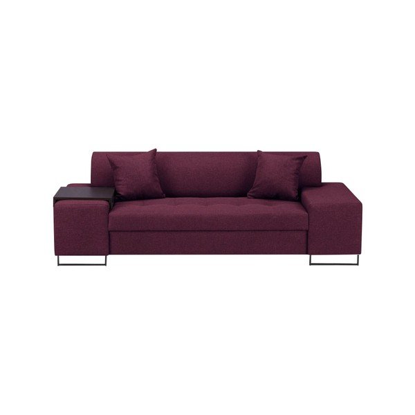Fialová pohovka s nohami v čiernej farbe Cosmopolitan Design Orlando, 220 cm