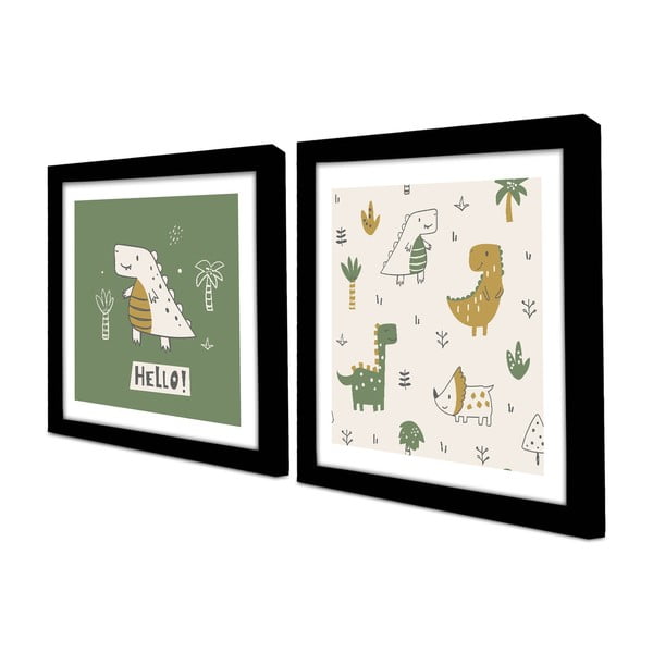 Detské obrázky v súprave 2 ks 33x33 cm Hello – Wallity-image-2