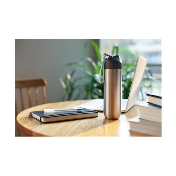 Sivá fľaša na vodu z antikoro ocele XD Design Neva, 500 ml-image-3