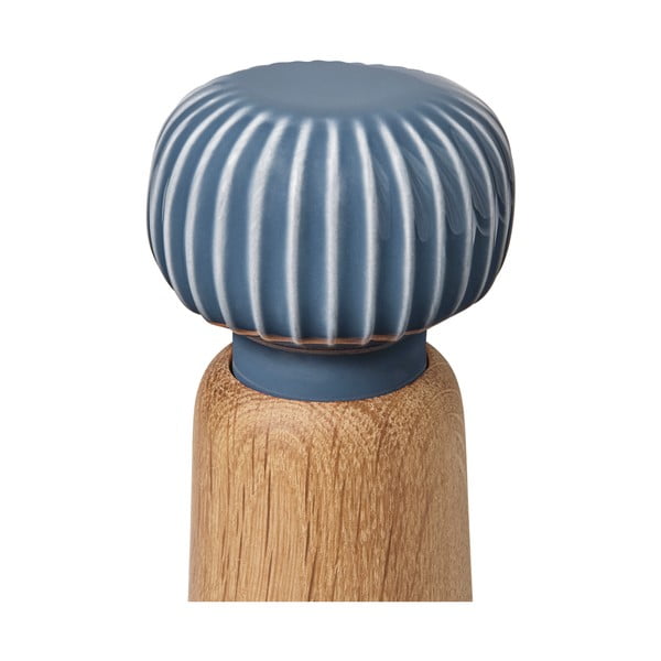 Mlynček z dubového dreva na korenie s antracitovým detailom z porcelánu Kähler Design Hammershoi, výška 13 cm-image-2