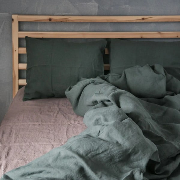 Ľanová obliečka na vankúš 40x60 cm Forest Green  – Linen Tales-image-1