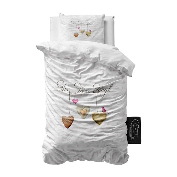 Obliečky z mikroperkálu Sleeptime Live, Laugh, Love, 140 x 220 cm
