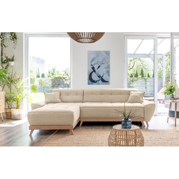 Béžová rozkladacia variabilná rohová pohovka Miuform Dazzling Daisy-image-1