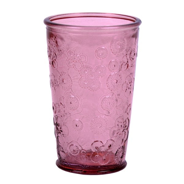 Ružový pohár z recyklovaného skla Ego Dekor Flora, 300 ml