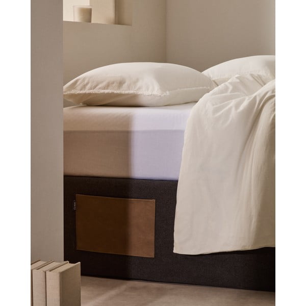 Čierna čalúnená dvojlôžková posteľ s úložným priestorom 160x200 cm Matters – Kave Home-image-2