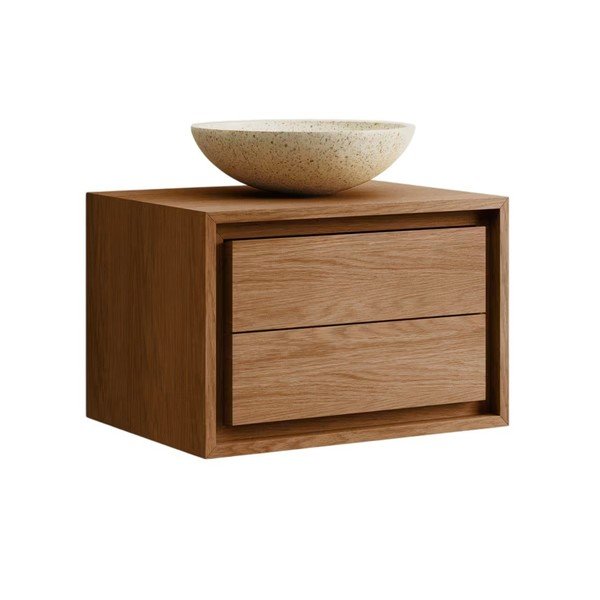Hnedá závesná skrinka pod umývadlo z teakového dreva 60x40 cm Kenta – Kave Home-image-4