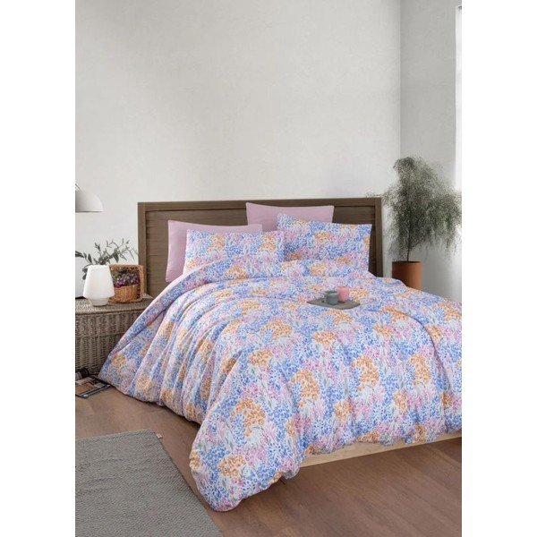 Ružovo-fialové štvordielne predĺžené obliečky na dvojlôžko s plachtou 160x220 cm Colorful – Mila Home-image-2
