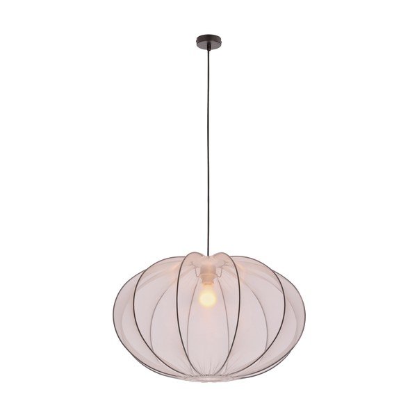 Biele závesné svietidlo s textilným tienidlom ø 60 cm Mellow – Candellux Lighting-image-3