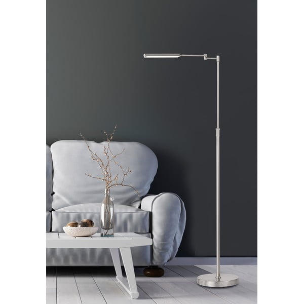 LED stojacia lampa v striebornej farbe s kovovým tienidlom (výška  130 cm) Nami – Fischer & Honsel-image-1