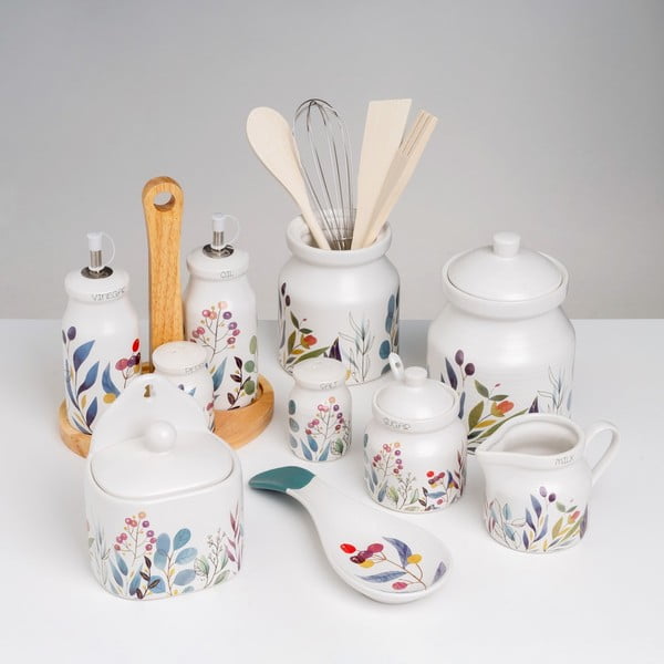 Drevená súprava kuchynského náčinia 4 ks so stojanom Berries – Casa Selección-image-1