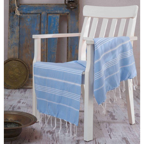 Hammam osuška Sultan Light Blue, 100 × 180 cm
