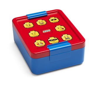 Modrý box na desiatu s červeným vekom LEGO® Iconic