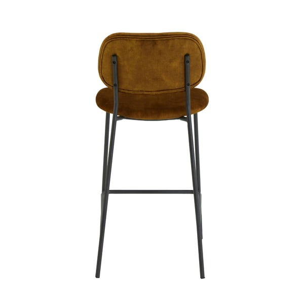 Zamatová barová stolička v horčicovej farbe 92 cm Emma - Light & Living-image-4
