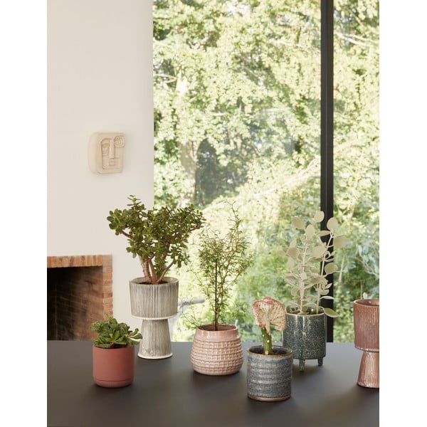 Súprava 2 čierno-béžových keramických kvetináčov Hübsch Pot-image-2