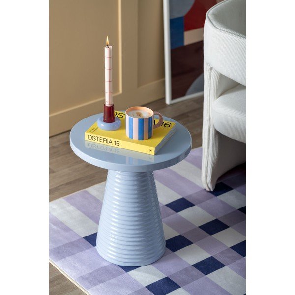 Kovový okrúhly odkladací stolík ø 40 cm Catania Ribbed – Leitmotiv-image-1
