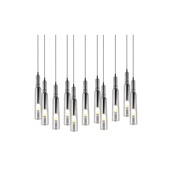 LED závesné svietidlo so skleneným tienidlom v čierno-striebornej farbe Lucent – Trio Select-image-2