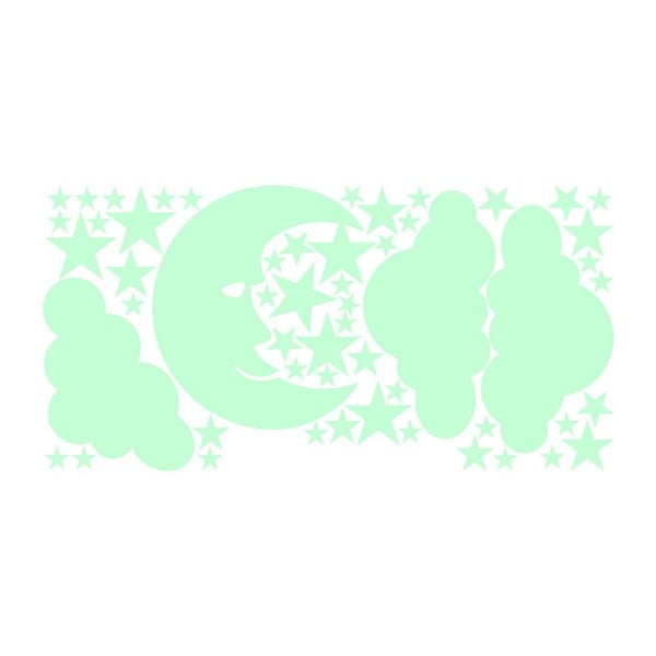 Svietiace samolepky na stenu Ambiance Moon and Clouds-image-1