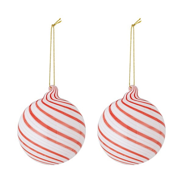 Sklenené vianočné gule v súprave 2 ks ø 8 cm Zwirl – Bloomingville