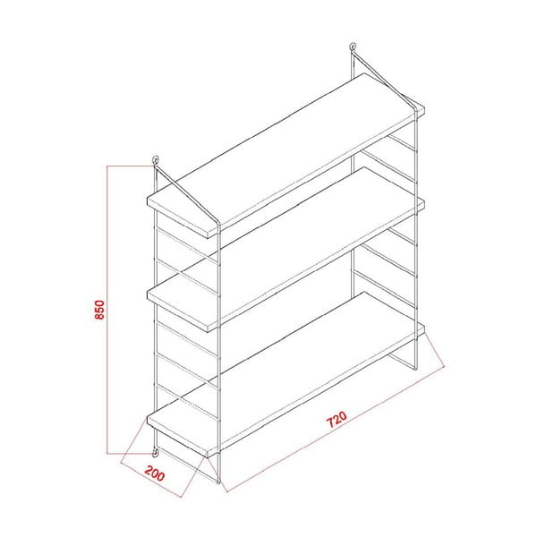 Lesklá biela nástenná polica Armon-image-2