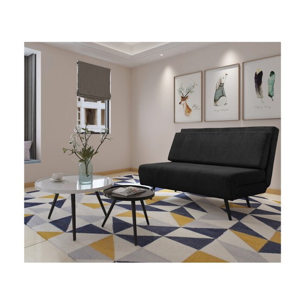 Antracitovosivá menčestrová rozkladacia pohovka 140 cm Mallory – Støraa-image-3