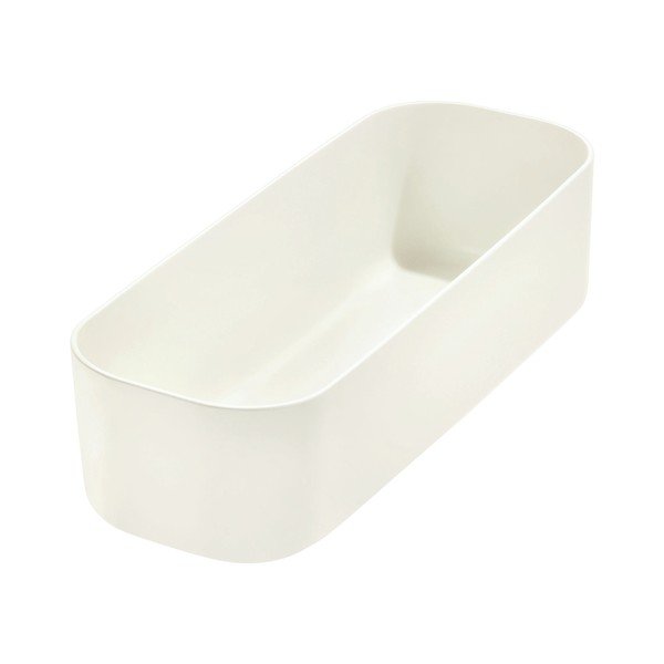 Biely úložný box iDesign Eco, 9 x 27,5 cm