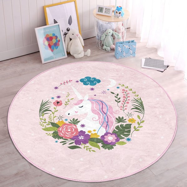 Ružový detský koberec ø 100 cm Comfort – Mila Home-image-2