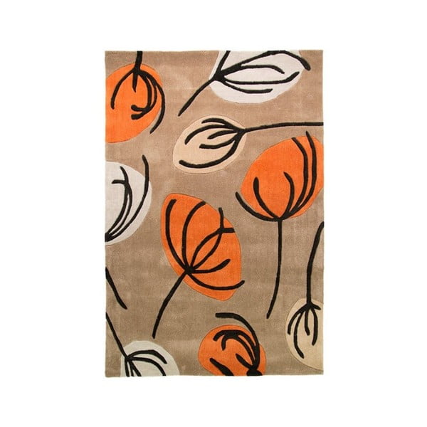 Koberec Fifties Floral 120 x 180 cm, oranžový
