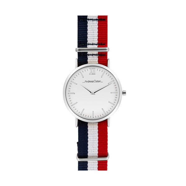 Pánske hodinky s modro-červeno-bielym remienkom Andreas Östen Trico Lungo II