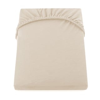 Béžová elastická bavlnená plachta DecoKing Amber Collection, 80/90 x 200 cm