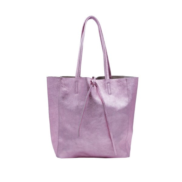 Ružovofialová kabelka z pravej kože Andrea Cardone Larrito