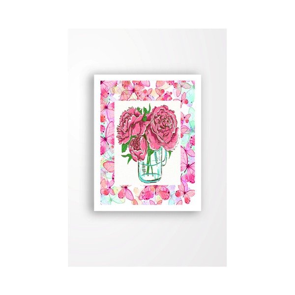 Nástenný obraz na plátne v bielom ráme Tablo Center Cut Roses, 29 × 24 cm