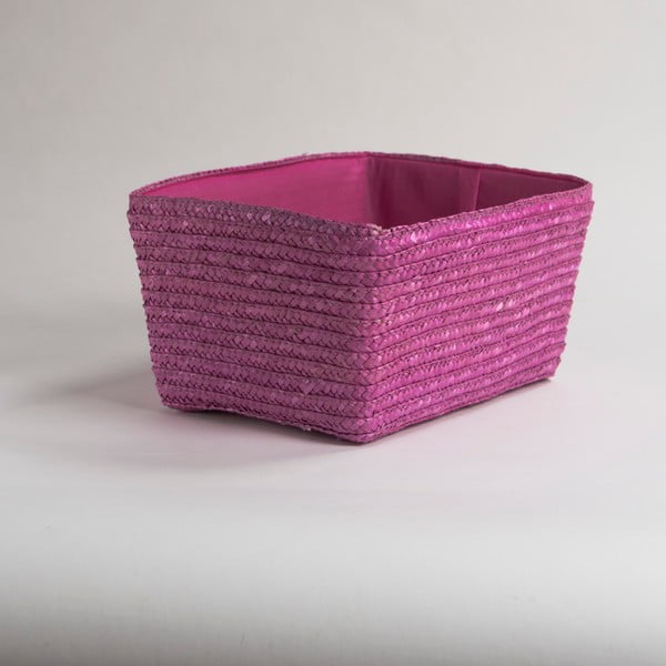 Ružový pletený úložný košík Compactor Hawai