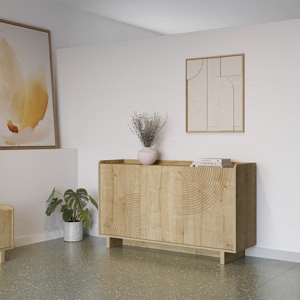 Komoda v dekore duba v prírodnej farbe 140x80x40 cm Daira – Marckeric-image-2