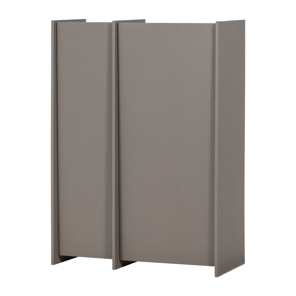E-shop Sivá skrinka v dekore jaseňa 102x140x44 cm Brock – WOOOD