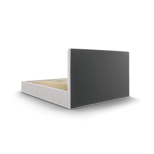 Svetlosivá zamatová dvojlôžková posteľ Mazzini Beds Juniper, 140 x 200 cm-image-4