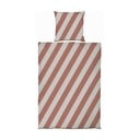 Obliečky na jednolôžko z bavlneného saténu v béžovo-tehlovej farbe 140x200 cm Diagonal – Mette Ditmer Denmark