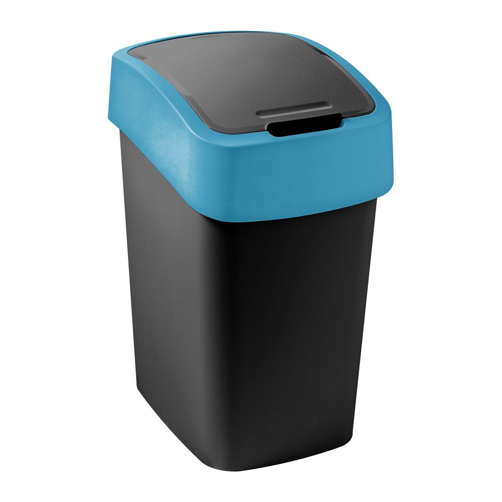 E-shop Čierny/modrý plastový odpadkový kôš na triedený odpad 9 l Flip Bin – Curver