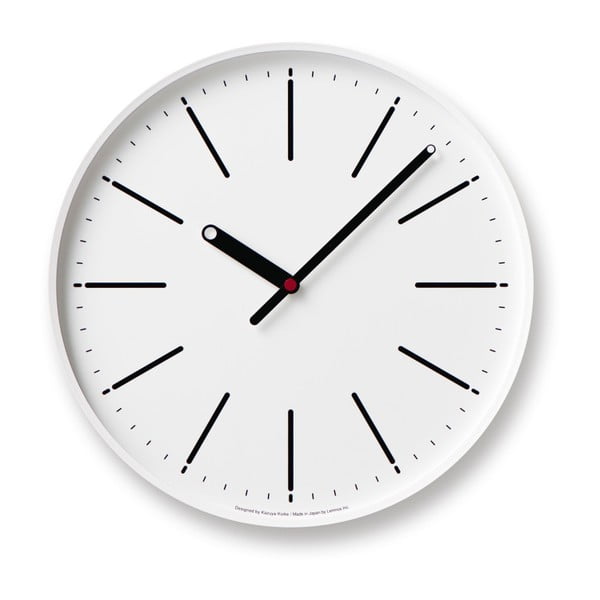 Biele nástenné hodiny Lemnos Clock Dot, ⌀ 32,3 cm
